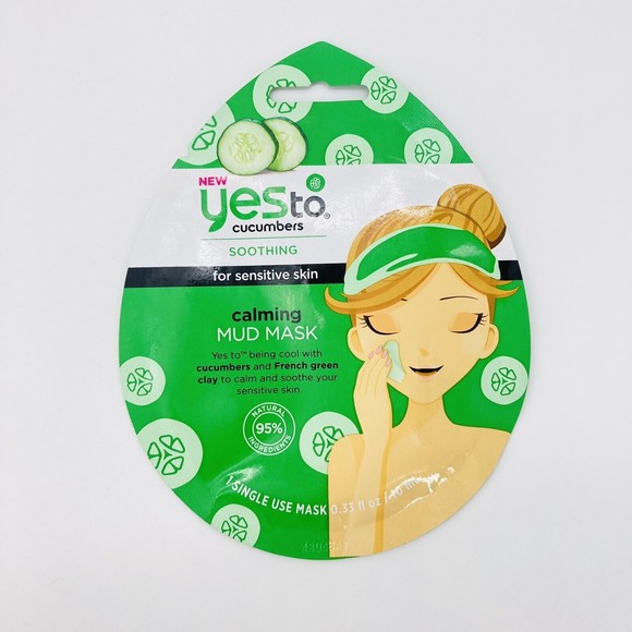 Lot of 3 YES TO Cucumbers Sensitive Skin Calming Soothing Facial Mud Mask - Picture 2 of 3
